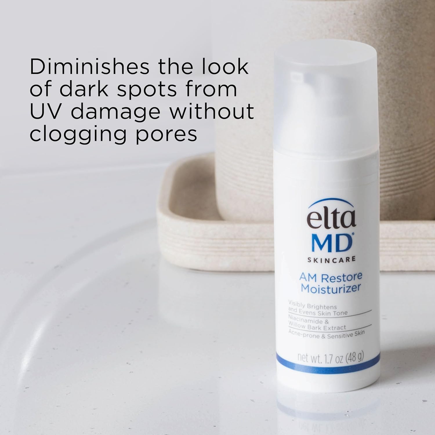 EltaMD AM Restore Face Moisturizer for Women and Men, Light Moisturizer Face Cream, Made with Niacinamide and Hyaluronic Acid, 1.7 oz Pump - Image 3