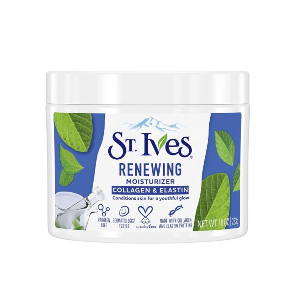 St. Ives Moisturizer Collagen and Elastin Facial Moisturizer Renewing Paraben Free, Dermatologist Tested, Cruelty Free 10 oz