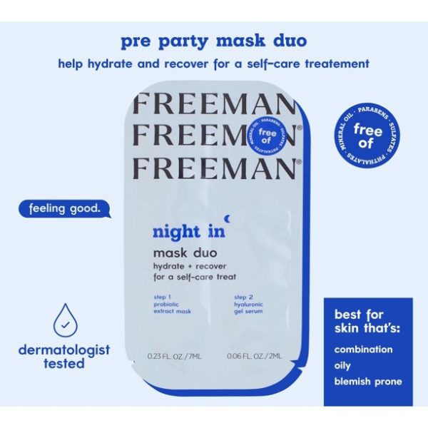 Freeman Night In Recovery Facial Mask, Skin Hydrating and Recovery, Reduces Wrinkles and Fine Lines, 0.23 fl.oz/7 mL and 0.08 fl.oz./2 mL Duo Sachet - Image 5