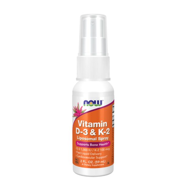 NOW Vitamin D-3 & K-2 Liposomal Spray 2oz