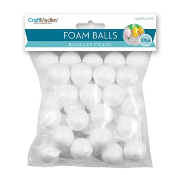 CraftMedley SB003 Polyfoam Balls, 24pk