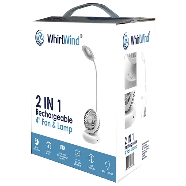 Whirlwind 4″ 2 In 1 Lamp & Fan