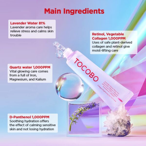 TOCOBO Collagen Brightening Eye Gel Cream 1.73oz / 49g | Quartz Water, Lavender Water Extract, Brightening Eye Care, Eye Lifting | Vegan, Collagen Eye cream - Image 5