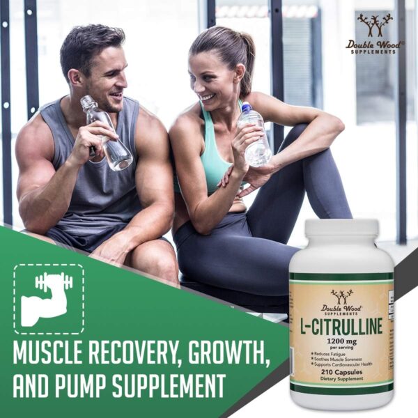 L Citrulline Capsules 1,200mg Per Serving, 210 Count- Increases Levels of L-Arginine, Acts as a Nitric Oxide Booster- Muscle Recovery Supplement to Improve Muscle Pump by Double Wood - Image 3