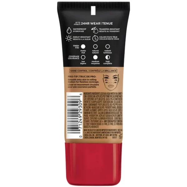 L'Oreal Paris Infallible Pro-Matte Liquid Foundation Makeup, 110 Creme Cafe, 1 fl oz - Image 3