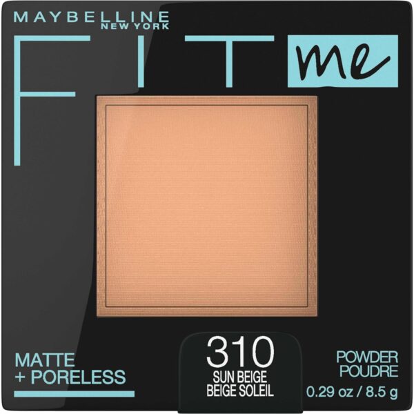 Maybelline Fit Me Matte + Poreless Pressed Face Powder Makeup & Setting Powder, Sun Beige, 310