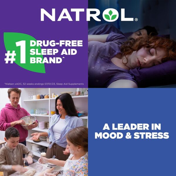 Natrol Mood + Stress High Absorption Night Magnesium Carbonate and Magnesium Glycinate 325mg with a Blend of Glycine, GABA, Lemon Balm and Melatonin, 16.3 OZ Cherry-Flavored Powder, 60 Day Supply - Image 6