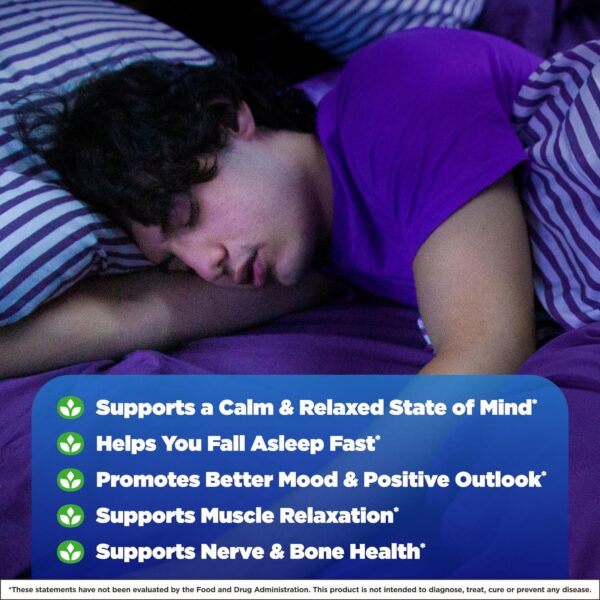 Natrol Mood + Stress High Absorption Night Magnesium Carbonate and Magnesium Glycinate 325mg with a Blend of Glycine, GABA, Lemon Balm and Melatonin, 16.3 OZ Cherry-Flavored Powder, 60 Day Supply - Image 7