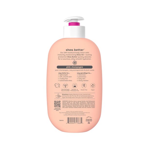 eos Shea Better Body Lotion- Pink Champagne, 24-Hour Moisture Skin Care, Lightweight & Non-Greasy, Made with Natural Shea, Vegan, 16 fl oz - Image 7