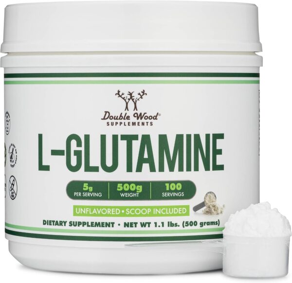 Double Wood L Glutamine Powder 1.1lbs (100 Servings of 5 Grams Each) - Image 4