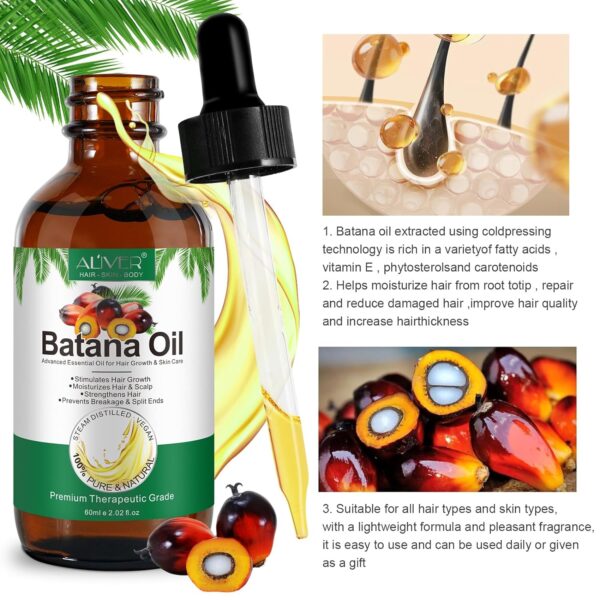 ALIVER Batana Oil for Hair Growth, Batana Oil Organic Cold Press, 100% Natural Batana Hair Oil - Image 5