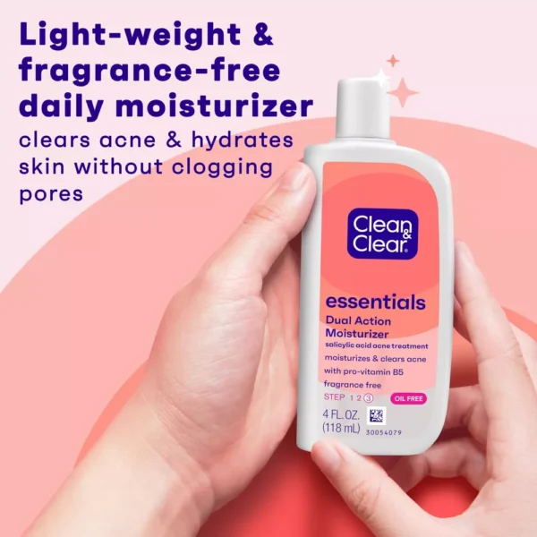 Clean & Clear Essentials Dual Action Facial Moisturizer for Acne-Prone Skin - 4 fl oz - Image 7