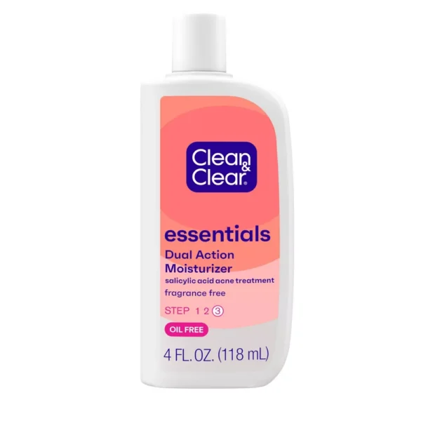 Clean & Clear Essentials Dual Action Facial Moisturizer for Acne-Prone Skin - 4 fl oz