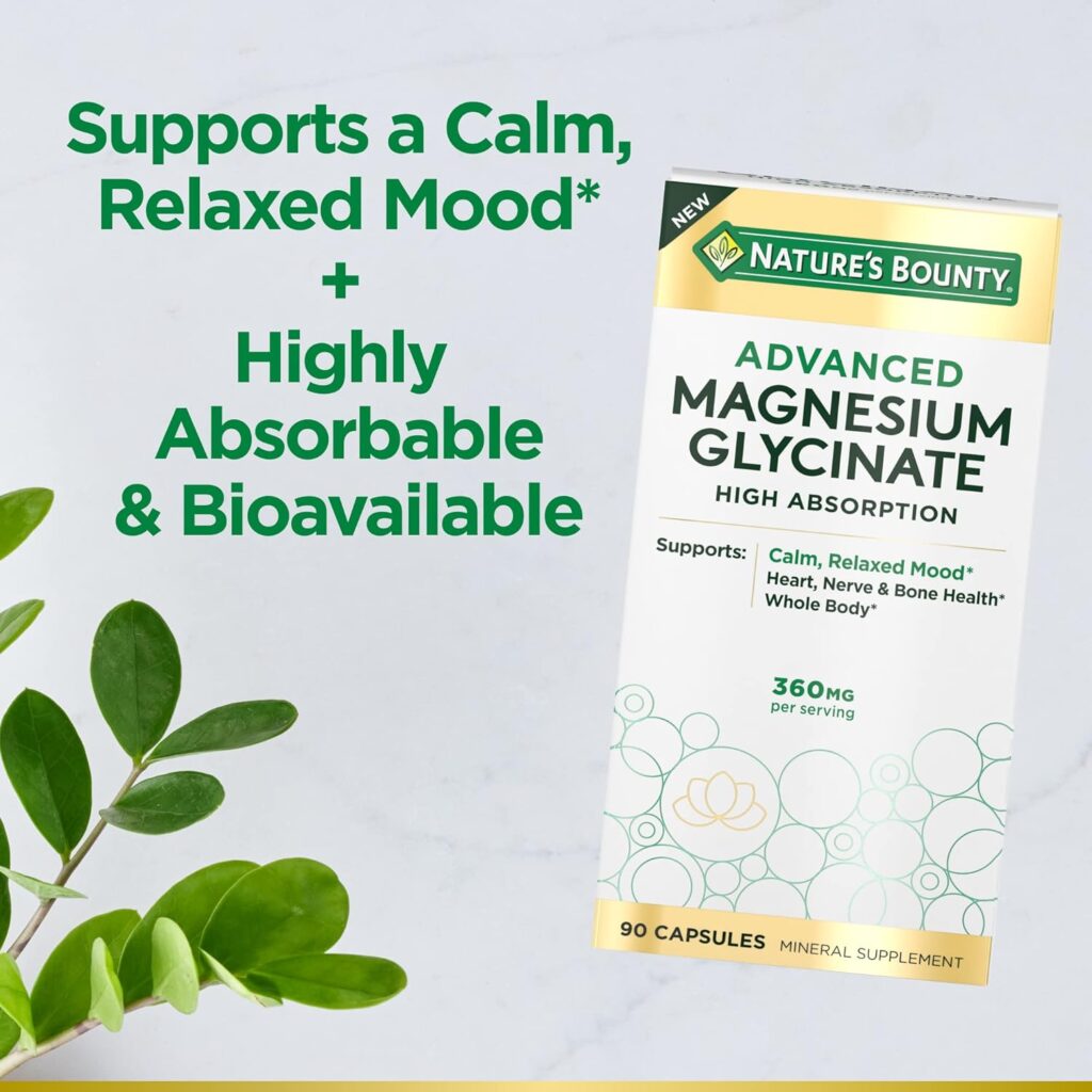 Nature's Bounty High Absorption Magnesium Glycinate, Supports a Calm