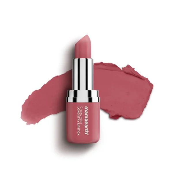 mamaearth Creamy Matte Long Stay Lipstick – Rose Nude – 4.2g