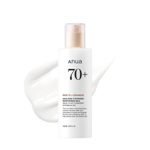 ANUA Rice 70 Intensive Moisturizing Milk, Lotion for Deep Hydration and Nourishing, Glowy Glass Skin, Rice Water, Niacinamide, Ceramides, Lightweight, Korean Skincare, 150ml/ 5.07 fl.oz. - Image 2