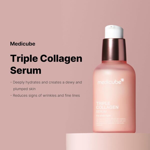 Medicube Triple Collagen Serum 1.85 fl.oz - Nourish dull skin with Triple Collagen Complex - A lightweight serum with Niacinamide and Hyaluronic Acid - Korean Skincare - Image 2