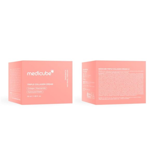 Medicube Triple Collagen Cream - Hydrating & Firming Moisturizer with Hyaluronic Acid, Premium Elastin, Shea Butter - Wrinkle Care & Boosts Elasticity - Korean Skincare, 1.69 oz - Image 8