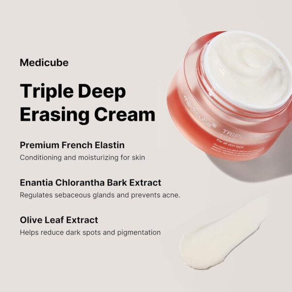 Medicube Triple Collagen Cream - Hydrating & Firming Moisturizer with Hyaluronic Acid, Premium Elastin, Shea Butter - Wrinkle Care & Boosts Elasticity - Korean Skincare, 1.69 oz - Image 5