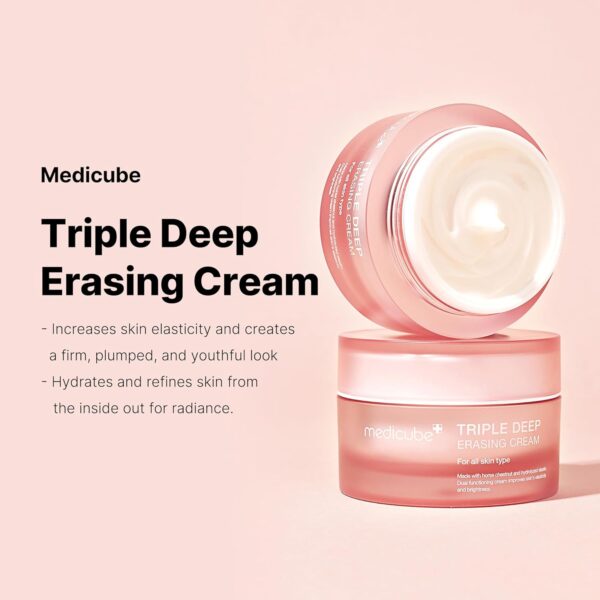 Medicube Triple Collagen Cream - Hydrating & Firming Moisturizer with Hyaluronic Acid, Premium Elastin, Shea Butter - Wrinkle Care & Boosts Elasticity - Korean Skincare, 1.69 oz - Image 3