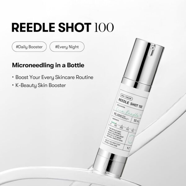 VT COSMETICS CICA Reedle Shot 100, Daily Night Exosome, Microneedling Serum, Centella Asiatica, Hyaluronic Acid, Propolis, Soft Skin, Regeneration, Glass Skin, Korean Skin Booster 1.69Fl Oz (50ml) - Image 3