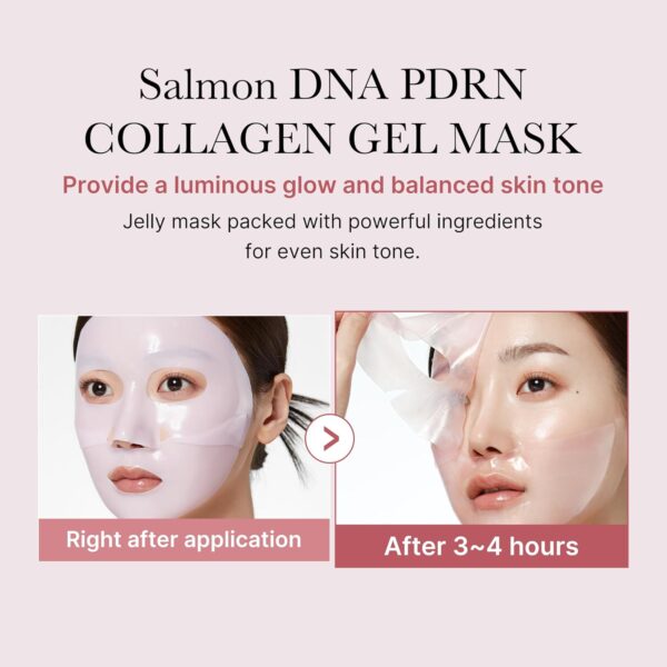 Medicube Salmon DNA PDRN pink collagen jelly gel mask | overnight face mask for glass glow skin- elasticity, hydrating, firming and moisturizing | korean skincare, 28g, 1ea - Image 5