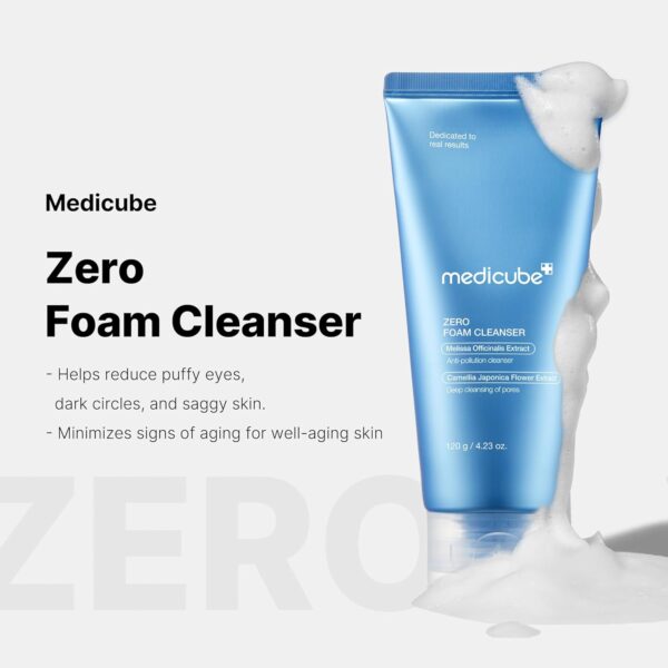 Medicube Zero Foam Cleanser for Sensitive Skin - Sebum Control, Moisture Balance, and Pore Minimization | Korean Skincare 120g - Image 3