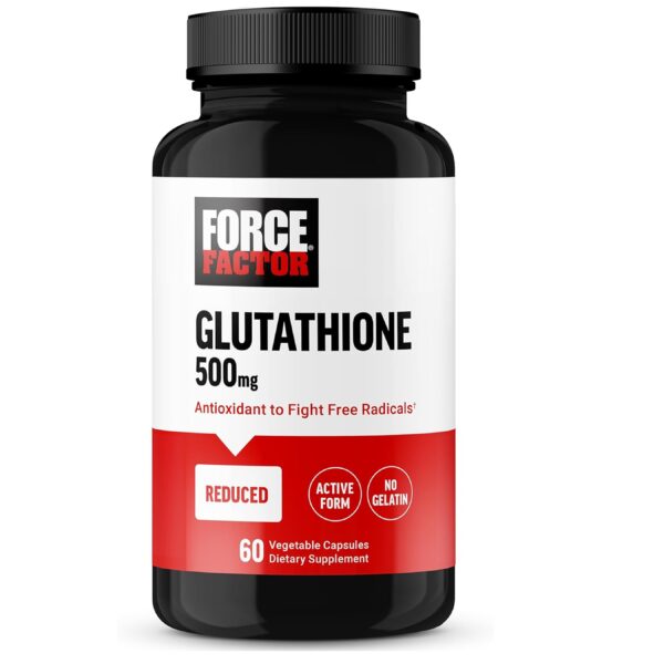 FORCE FACTOR Glutathione Supplement, Antioxidant Supplement with Reduced Glutathione 500mg 60ct