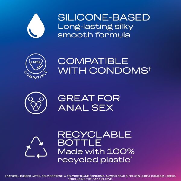 Durex Liquid Silicone Lube for Sex, Silky Smooth Personal Lube, Long Lasting Sex Lubricant, 3.38 fl oz - Image 4