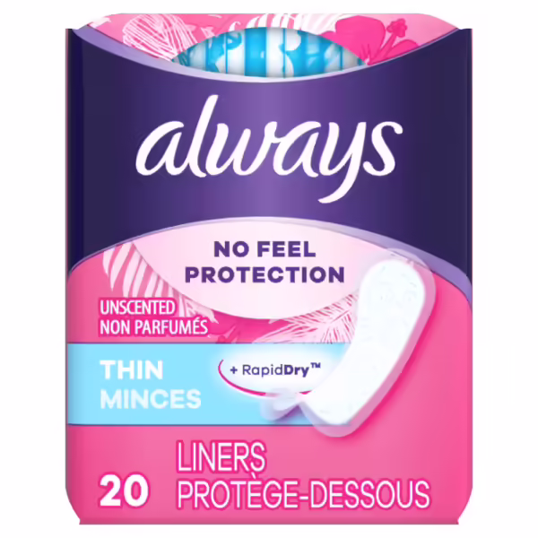 Always Dailies Thin Unscented Panty Liners