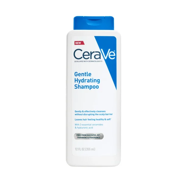 CeraVe Gentle Hydrating Shampoo, Fragrance Paraben & Sulfate Free, All Hair Types, 12 fl oz