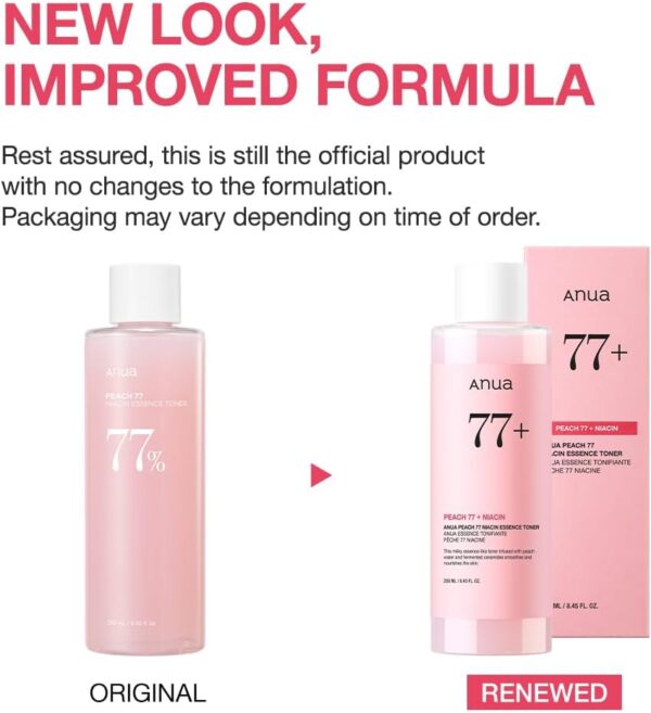 Anua Peach 77 Niacin Essence Toner 250ml / Brightening Toner for Face, Niacinamide, Panthenol, Ceramides, Facial Toner for Glass Skin, Korean Skin Care (8.45 fl.oz.) - Image 3
