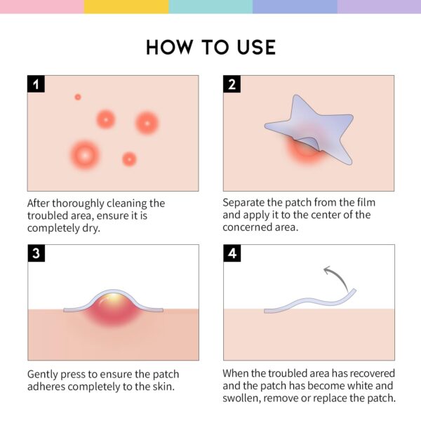 OOTD Star Spot Acne/Pimple Patch For Face, Hydrocolloid, Niacinamide, Ceramide, Cute Pastel Colors,80 count - Image 7