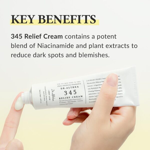 Dr Althea 345 Relief Cream | Daily Face Moisturizer | Blemish Relief Care | Soothing Recovery & Moisture with Niacinamide, Panthenol 1.7 Fl Oz - Image 4