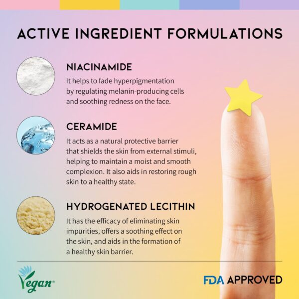 OOTD Star Spot Acne/Pimple Patch For Face, Hydrocolloid, Niacinamide, Ceramide, Cute Pastel Colors,80 count - Image 5