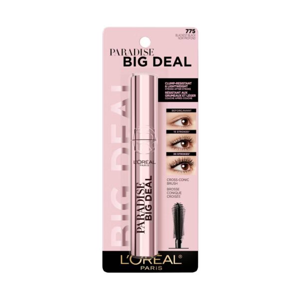 L'Oreal Paris Paradise Big Deal Volumizing and Lengthening Mascara - 0.33 fl oz- 775 Blackest Black - Image 8