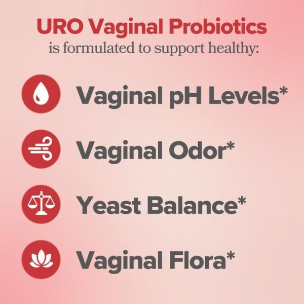URO Vaginal Probiotics for Women pH Balance with Prebiotics & Lactobacillus Probiotic Blend - Women's Vaginal Health Supplement - Promote Healthy Vaginal Odor & Vaginal Flora, 60 Count - Image 7