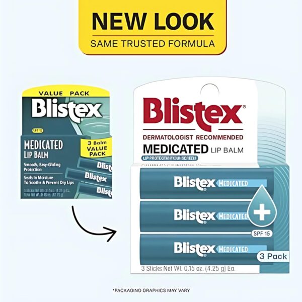 Blistex Medicated Lip Balm, 0.15 Ounce, 3 Count - Image 3