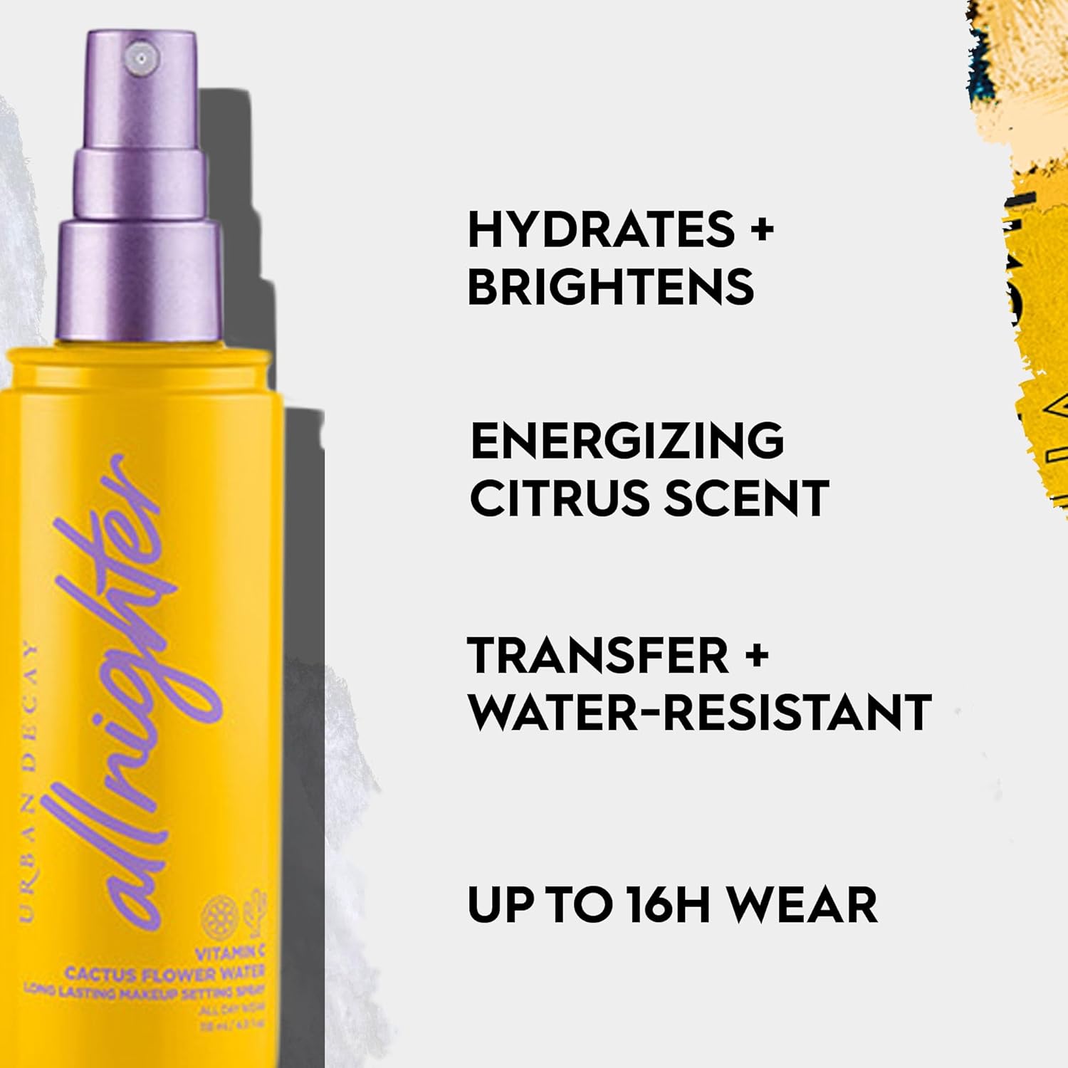 Urban Decay All Nighter Vitamin C Hydrating Makeup Setting Spray for Face, Transfer-Resistant, Waterproof, 16 HR Wear, with Vitamin C & Cactus Flower Water, Illuminated Finish, for Dry Skin, Vegan 1oz - Image 3