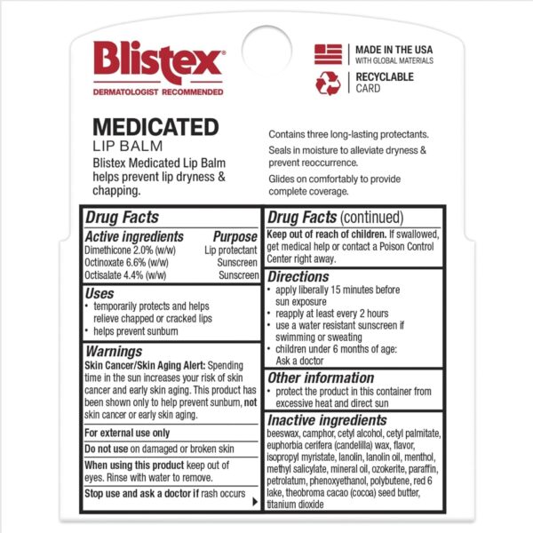 Blistex Medicated Lip Balm, 0.15 Ounce, 3 Count - Image 5