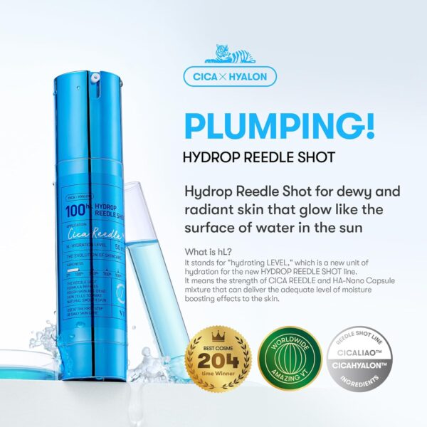 VT COSMETICS Hydrop Reedle Shot 100hL, Hyaluronic Acid Microneedling Serum, Intensive Hydrating & Moisturizing Exosome, Soft & Glass Skin, Korean Skin Booster1.69 Fl Oz - Image 2