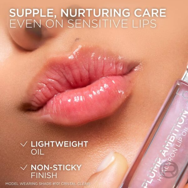 L'Oreal Paris Plump Ambition Hyaluron Lip Oil Plumping Lip Gloss - 0.16 fl oz - Latte Glace - Image 12