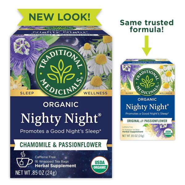 Traditional Medicinals Organic Nighty Night with Passionflower Herbal Tea, Promotes a Good Night’s Sleep, (Pack of 1) - 16 Tea Bags - Image 6
