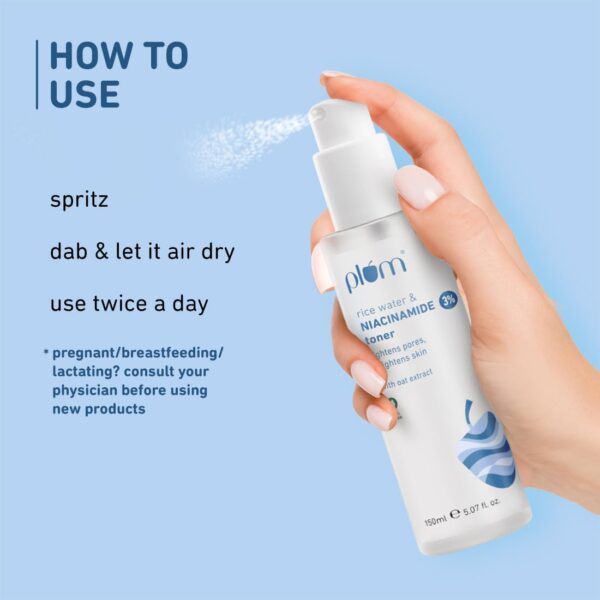 Plum 3% Niacinamide Toner with Rice Water | 150ml - Image 6