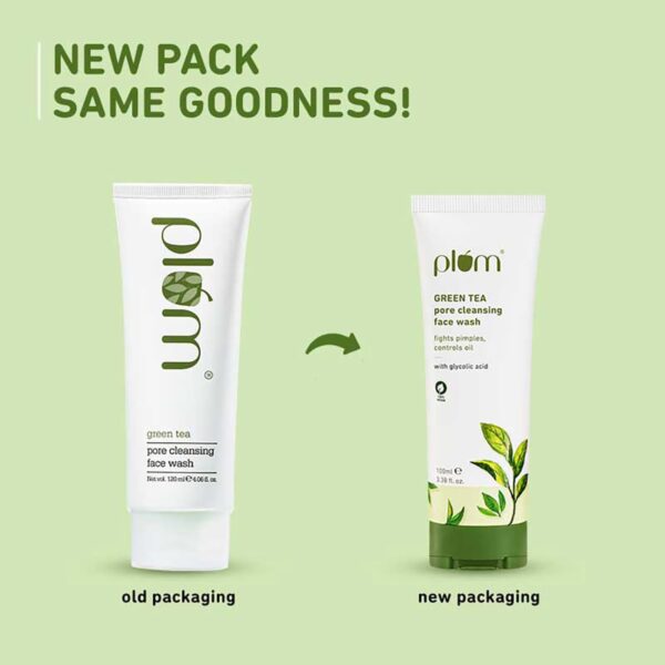 Plum Green Tea Pore Cleansing Face Wash Oily Skin Face Wash For Women & Men, 100 ml, 3.38 oz - Image 4