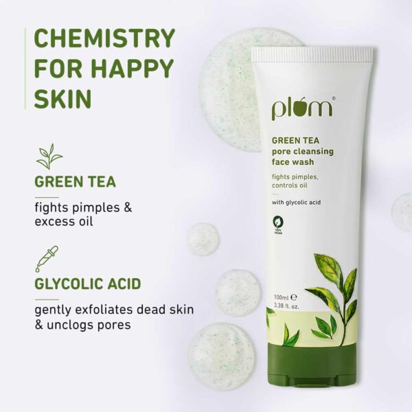 Plum Green Tea Pore Cleansing Face Wash Oily Skin Face Wash For Women & Men, 100 ml, 3.38 oz - Image 6