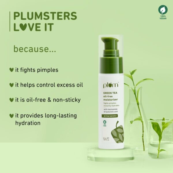Plum Green Tea Oil-Free Face Moisturizer | With Niacinamide & Hyaluronic Acid | 50ml - Image 5