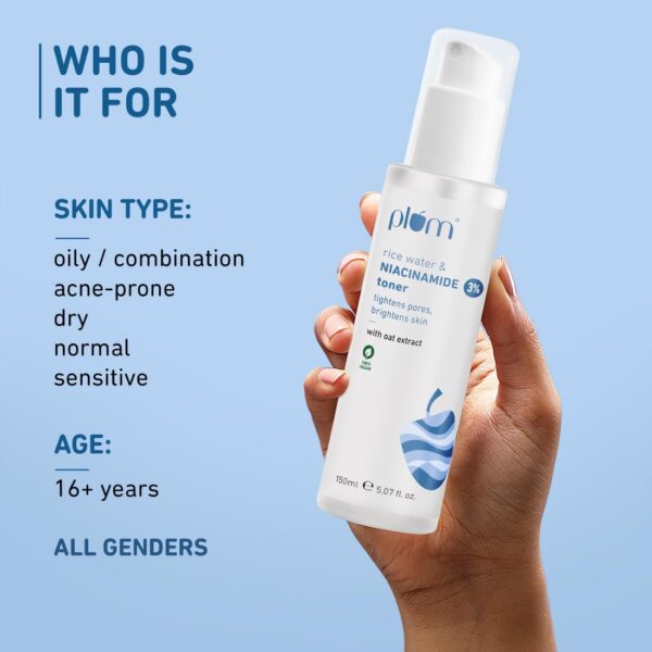 Plum 3% Niacinamide Toner with Rice Water | 150ml - Image 4