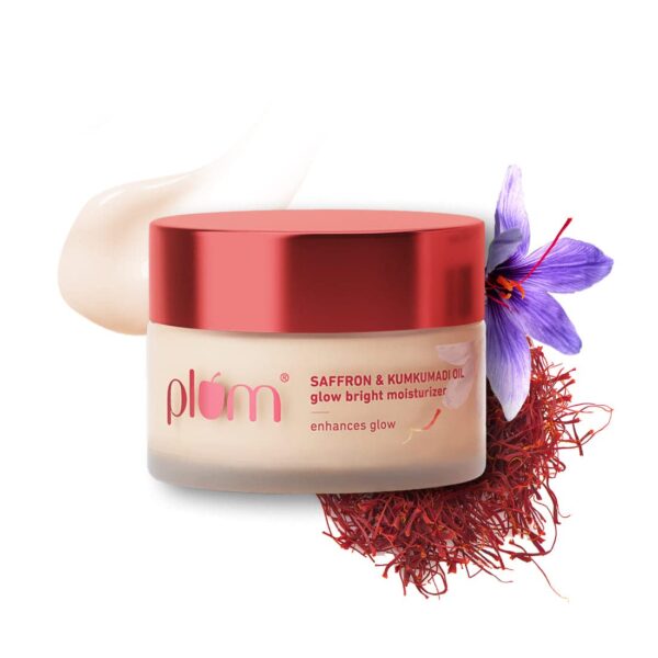 Plum Saffron & Kumkumadi Oil Daily Glow Bright Moisturizing Cream | Quick-Absorbing Day Cream to Brighten Skin, with SPF 35