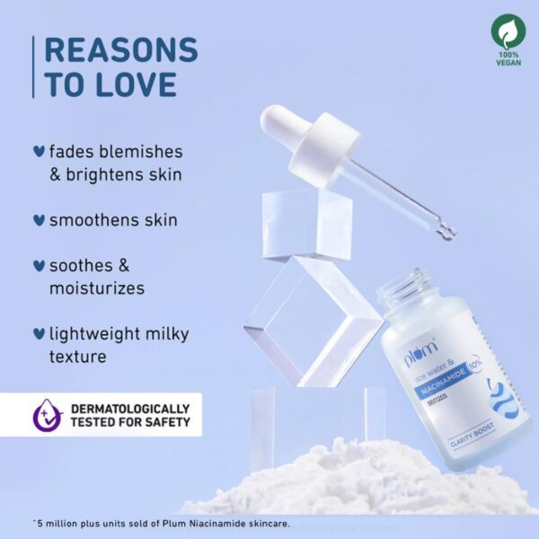 Plum 10% Niacinamide Serum with Rice Water | Provides Clear, Glowing & Brightening Skin | for Acne Prone, Combination, Oily & Sensitive Skin 30ml - Image 7